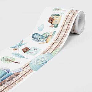 Nem szőtt öntapadós bordűr kisvonat 15 cm x 5 m