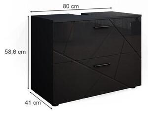 Vicco Irma mosdószekrény, 80 cm, magasfényű antracit