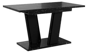 Asztal Goodyear 139, 75x80cm, Fekete márvány, Fekete