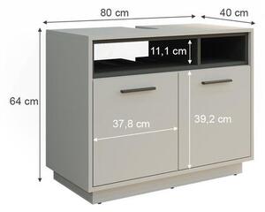 Vicco Beatrice mosdószekrény, 80 cm, szürke-antracit