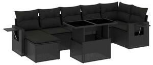 VidaXL Polyrattan Kerti Ülőgarnitúra - 8 részes - Fekete