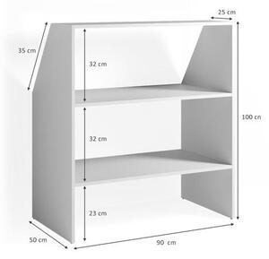 Vicco polc tetőtérbe, fehér, 90 cm