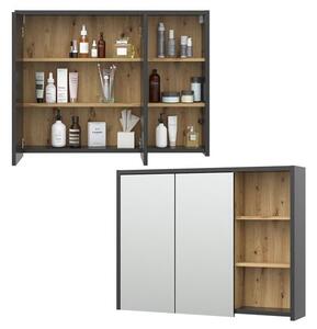 Vicco Viola tükrös szekrény 100x75 cm, antracit/tölgy