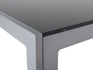 Fekete alumínium étkezőasztal 160 x 90 cm CATANIA