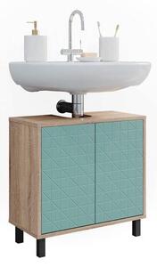 Vicco Agasta mosdószekrény, 56 cm, sonoma/menta