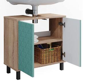 Vicco Agasta mosdószekrény, 56 cm, sonoma/menta