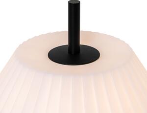 Fekete kültéri asztali lámpa fehér búrával IP44 - Robbert