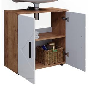 Vicco Irma mosdószekrény, 60 cm, tölgy/fehér
