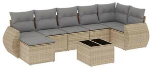 VidaXL Polyrattan Kerti Ülőgarnitúra - 8 részes - Bézs