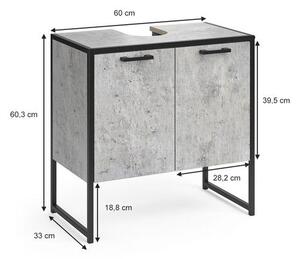 Vicco Fyrk mosdószekrény, 60 cm, beton