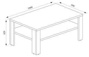 Vicco dohányzóasztal, 100 cm, fehér