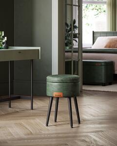 VASAGLE EKHO tároló ülőke fésülködőasztalhoz PU erdőzöld mid-century modern
