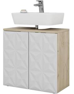 Vicco Edge mosdószekrény, 60 cm, fehér/tölgy