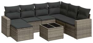VidaXL Polyrattan Kerti Ülőgarnitúra - 8 részes - Szürke