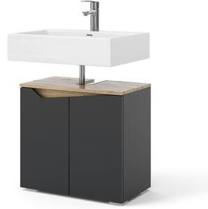 Vicco Marelle mosdószekrény, 60 cm, antracit/tölgy