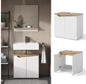 Vicco Marelle mosdószekrény, 60 cm, fehér/arrtisan tölgy