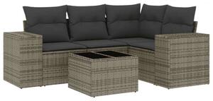 VidaXL 5 részes Polyrattan Kerti Ülőgarnitúra - Szürke