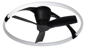 Nepal Mini LED mennyezeti ventilátor, alkalmazás, fekete/fehér – Mantra Mantra Iluminación, Nepal Mini, dimmable, Fekete, Nappali, Fém, Modern