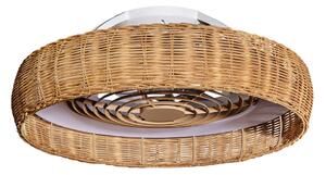 Kilimanjaro LED mennyezeti ventilátor, CCT, rattan – Mantra Mantra Iluminación, Kilimanjaro, dimmable, Fa, Nappali, Fa