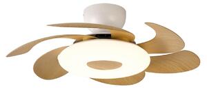 LED mennyezeti ventilátor Flower fa DC-motor csendes CCT – Mantra Mantra Iluminación, Flower, dimmable, Fa, Nappali, Műanyag, Modern