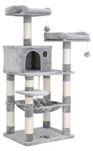 FEANDREA Luxus Macskafa Többszintes Pihenővel 143cm Világosszürke