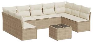 VidaXL Polyrattan Kerti Ülőgarnitúra - 10 részes - Bézs