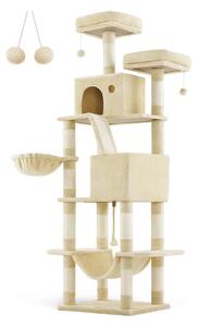 Feandrea XXL Luxus Macskabútor 206 cm Bézs Többszintes Kaparófa