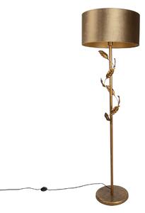 Arany színű állólámpa bronz lámpabúrával és arany belsővel 50 cm - Linden