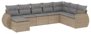 VidaXL Polyrattan Kerti Ülőgarnitúra - 8 részes - Bézs