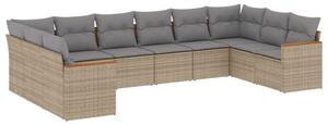 VidaXL Polyrattan Kerti Ülőgarnitúra - 10 részes - Bézs