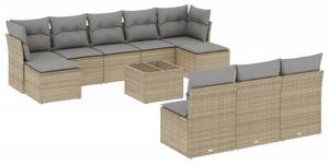 VidaXL Polyrattan Kerti Ülőgarnitúra - 11 részes - Bézs