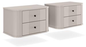 Vesper függő éjjeliszekrény készlet 56 cm - kasmír / fekete fogantyúk