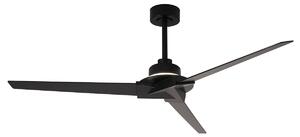 Brisa Mini LED mennyezeti ventilátor, fekete/fa, csendes – Mantra Mantra Iluminación, Brisa Mini, dimmable, Fekete, Fürdőszoba, Fa, Modern