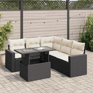 VidaXL Polyrattan Kerti Ülőgarnitúra - 6 részes - Fekete
