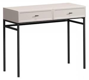 Lorini konzolasztal / toalettasztal 100 cm - kasmír / fekete T-bar fogantyúk / fém lábak