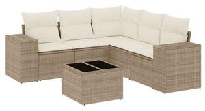 VidaXL Polyrattan Kerti Ülőgarnitúra - 6 részes - Bézs