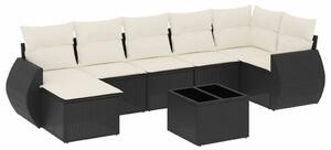 VidaXL 8 részes Polyrattan Kerti Ülőgarnitúra - Fekete