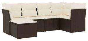 VidaXL Polyrattan Kerti Ülőgarnitúra - 6 részes - Barna