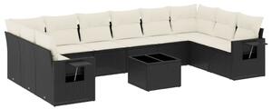 VidaXL Polyrattan Kerti Ülőgarnitúra - 11 részes - Fekete