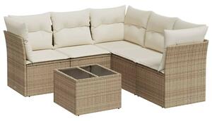 VidaXL Polyrattan Kerti Ülőgarnitúra - 6 részes - Bézs