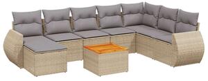 VidaXL Polyrattan Kerti Ülőgarnitúra - 9 részes - Bézs