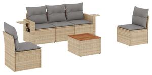 VidaXL Polyrattan Kerti Ülőgarnitúra - 6 részes