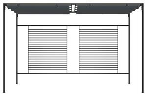 VidaXL antracitszürke pavilon behúzható tetővel 3 x 4 x 2,3 m 180 g/m²