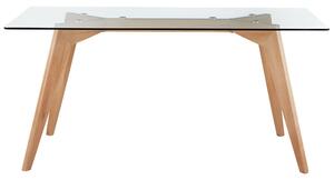 Modern Étkezőasztal Üveg Lappal 160 cm HUDSON
