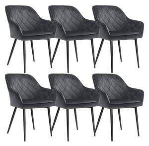 SONGMICS LDC088G01 Luxus Bársony Étkezőszék Szett Karfával Szürke