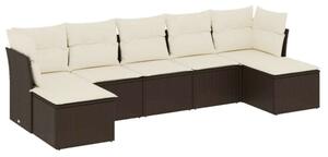 VidaXL Polyrattan Kerti Ülőgarnitúra - 7 részes - Barna