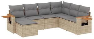 VidaXL Polyrattan Kerti Ülőgarnitúra - 7 részes - Bézs