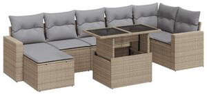 VidaXL Polyrattan Kerti Ülőgarnitúra - 8 részes - Bézs