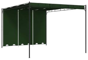 VidaXL Pavilon 4 x 3 x 2,3 m Zöld Poliészter és acél