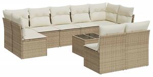VidaXL Polyrattan Kerti Ülőgarnitúra - 10 részes - Bézs